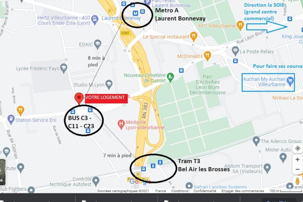 Appartement Renove Pour 6 Avec Parking Villeurbanne Dış mekan fotoğraf